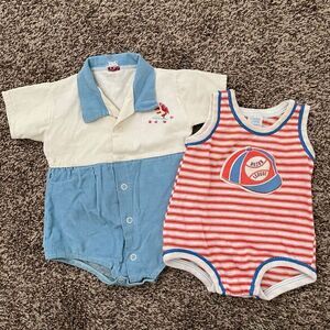 Vintage baby boy rompers 6-12 months